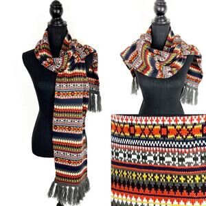 Hipster Womens Winter Long Scarf Autumn Colors Warm Tassels Bohemian Layer